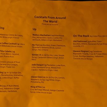 Jade Fountain - Cocktail menu from 6/12/21 - Cocktail Bars Near Me - Duluth, Minnesota