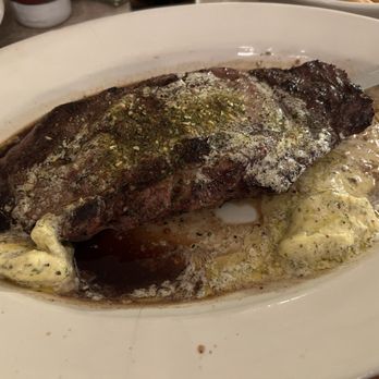 Prime Steak House - Garlic New York Strip - cooked perfectly medium as requested - Steakhouses Near Me - Hillsdale, Illinois Prime Steak House - Garlic New York Strip - cooked perfectly medium as requested - Steakhouses Near Me - Hillsdale, Illinois