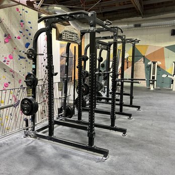 The Studio Climbing - Squat racks...minimal bumper plates. - Rock Climbing Near Me - San Jose, California