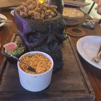 Xantolo - Carnitas de Pulpo with rice and guacamole in a molcajete .!! - Mexican Near Me - Isla Mujeres, ROO Xantolo - Carnitas de Pulpo with rice and guacamole in a molcajete .!! - Mexican Near Me - Isla Mujeres, ROO