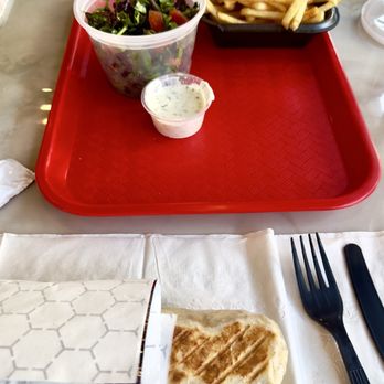 Guscht Doner Haus - Chicken wrap with salad and fries. - Turkish Near Me - Gilbert, Arizona