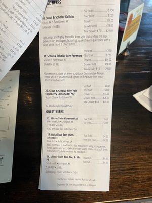 Menu photo 5 Scout & Scholar Brewing Bardstown, KY Menu photo 5 Scout & Scholar Brewing Bardstown, KY