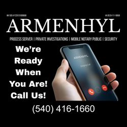 Armenhyl Group - ARMENHYL Process Server, Mobile Notary Public, Private Investigator Staunton, Fishersville, Augusta, Waynesboro, Lexington, Verona, Virginia