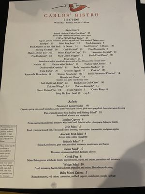 Menu photo 1 Carlos Bistro Colorado Springs, CO Menu photo 1 Carlos Bistro Colorado Springs, CO