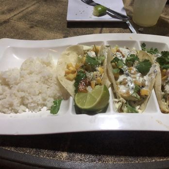 Crabby's Oceanside - Mahi tacos with coconut rice - Seafood Near Me - Daytona Beach, Florida