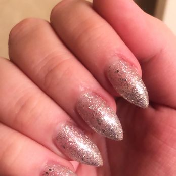 organic nails - I did love this stiletto acrylic set with glitter gel. - Nail Salons Near Me - Port Orange, Florida