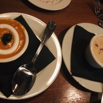 Prime Cut Cafe - Sample soups. The clam chowder hit the spot in this starving soul. Clams smoked in house. So good. - Steakhouses Near Me - Orange, California