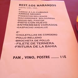 Los Naranjos - Menú del día (hoy)