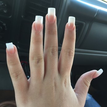 Usa Nails - Square tip French ombré with sparkle tip on ring finger - Nail Salons Near Me - Menifee, California Usa Nails - Square tip French ombré with sparkle tip on ring finger - Nail Salons Near Me - Menifee, California