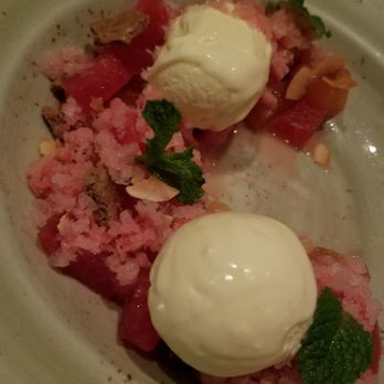 Kata Robata - compressed watermelon with mascarpone ice cream - Sushi Bars Near Me - Houston, Texas