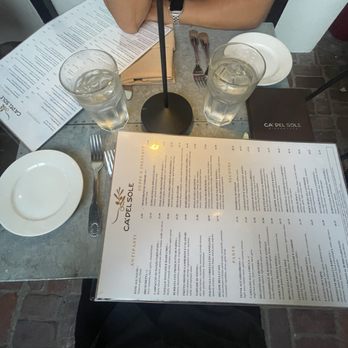 Ca Del Sole - Very small table for our anniversary dinner. - Italian Near Me - Toluca Lake, California Ca Del Sole - Very small table for our anniversary dinner. - Italian Near Me - Toluca Lake, California