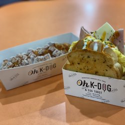 Oh K‐Dog - Ham and cheese sandwich with the mozzarella dog and sweet potato
