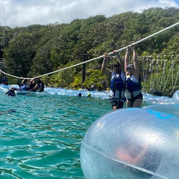 Xel-Há - Water obstacle course to get the the zip lines - Amusement Parks Near Me - Tulum, ROO Xel-Há - Water obstacle course to get the the zip lines - Amusement Parks Near Me - Tulum, ROO