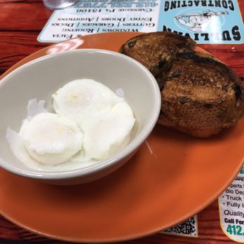Gab & Eat - Poached and huge, thick raisin toast. - Breakfast & Brunch Near Me - Carnegie, Pennsylvania Gab & Eat - Poached and huge, thick raisin toast. - Breakfast & Brunch Near Me - Carnegie, Pennsylvania