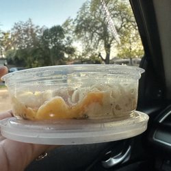 The Bussdown - The smallest mac n cheese container i've ever seen in my life (as big as my first pinky joint) & wasn't even filled all the way