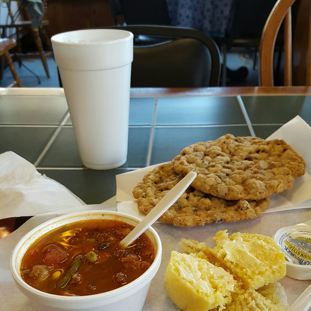Red Top Stew (Vegetable Beef Stew with a dollop of chili) & Coleman's Awesome Cookies - oatmeal with chocolate chips and pecans Red Top Stew (Vegetable Beef Stew with a dollop of chili) & Coleman's Awesome Cookies - oatmeal with chocolate chips and pecans