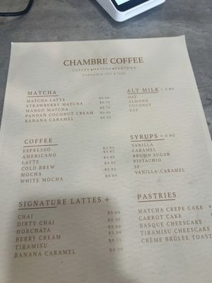 Menu photo 1 Chambre Coffee Kansas City, MO