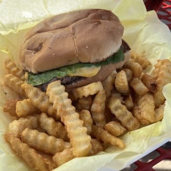 H & J Hamburgers - Hamburger Basket with Cheese - Burgers Near Me - Fort Worth, Texas