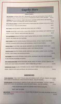 Menu photo 6 Gageby Store Canadian, TX