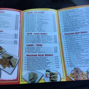 Garibaldi Peru Mex - Inside of menu - Peruvian Near Me - Parsippany, New Jersey