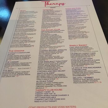 Therapy - Dinner Menu at Therapy - Bars Near Me - Las Vegas, Nevada Therapy - Dinner Menu at Therapy - Bars Near Me - Las Vegas, Nevada