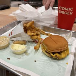 Atomic Burger - Jam burger, but the FRIES! WOW crisp, but meaty and did NOT loose crunch quick.