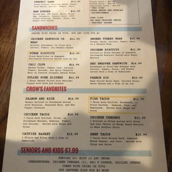 Crow's Nest - Menu - Sports Bars Near Me - Nashville, Tennessee