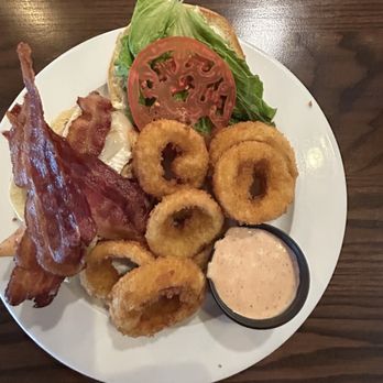 Lucille's American Cafe - California Chicken Sandwich with onion rings instead of fries - American Near Me - Winter Haven, Florida