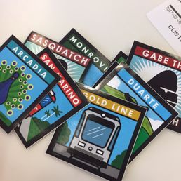 The stickers for the various city stops!