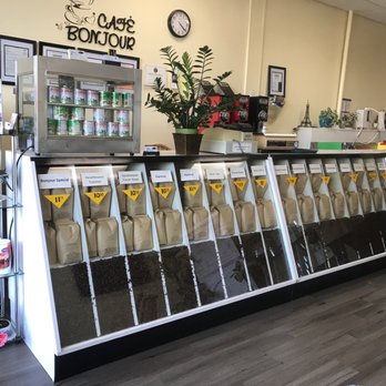 Cafe Bonjour - a display of coffee beans - Coffee & Tea Near Me - Garden Grove, California Cafe Bonjour - a display of coffee beans - Coffee & Tea Near Me - Garden Grove, California
