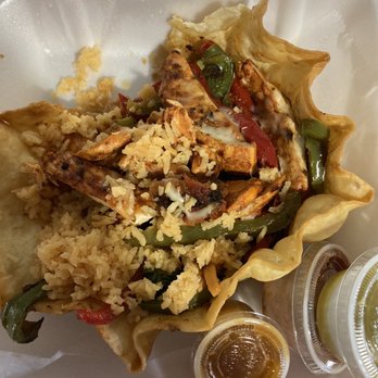Taqueria Los Compadres - Taco Salad with some rice which I added! - Mexican Near Me - Newark, Delaware Taqueria Los Compadres - Taco Salad with some rice which I added! - Mexican Near Me - Newark, Delaware