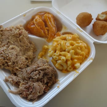 Backyard BBQ Pit - Half Pork / Half Turkey - Sweet Yams, Mac 'n Cheese, Hush Puppies - Barbeque Near Me - Durham, North Carolina
