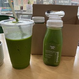 Green juice and Eden Smoothie.