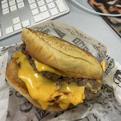 Double cheesyburger with A1 sauce