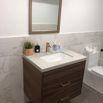 Oasis Builders - Guest Bathroom custom vanity and tile - General Contractors Near Me - Los Angeles, California
