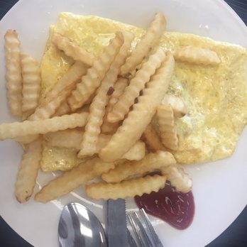 Fairwood Cafe - So funny that they add fries instead of toast next to the omelette - Hong Kong Style Cafe Near Me - Newark, California Fairwood Cafe - So funny that they add fries instead of toast next to the omelette - Hong Kong Style Cafe Near Me - Newark, California