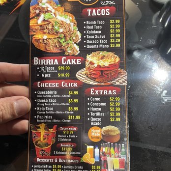 La Super Birria - This is the menu - Tacos Near Me - Orange, California