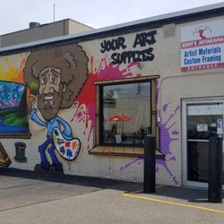 Jerry's Artarama - Bob Ross mural at the back entrance.