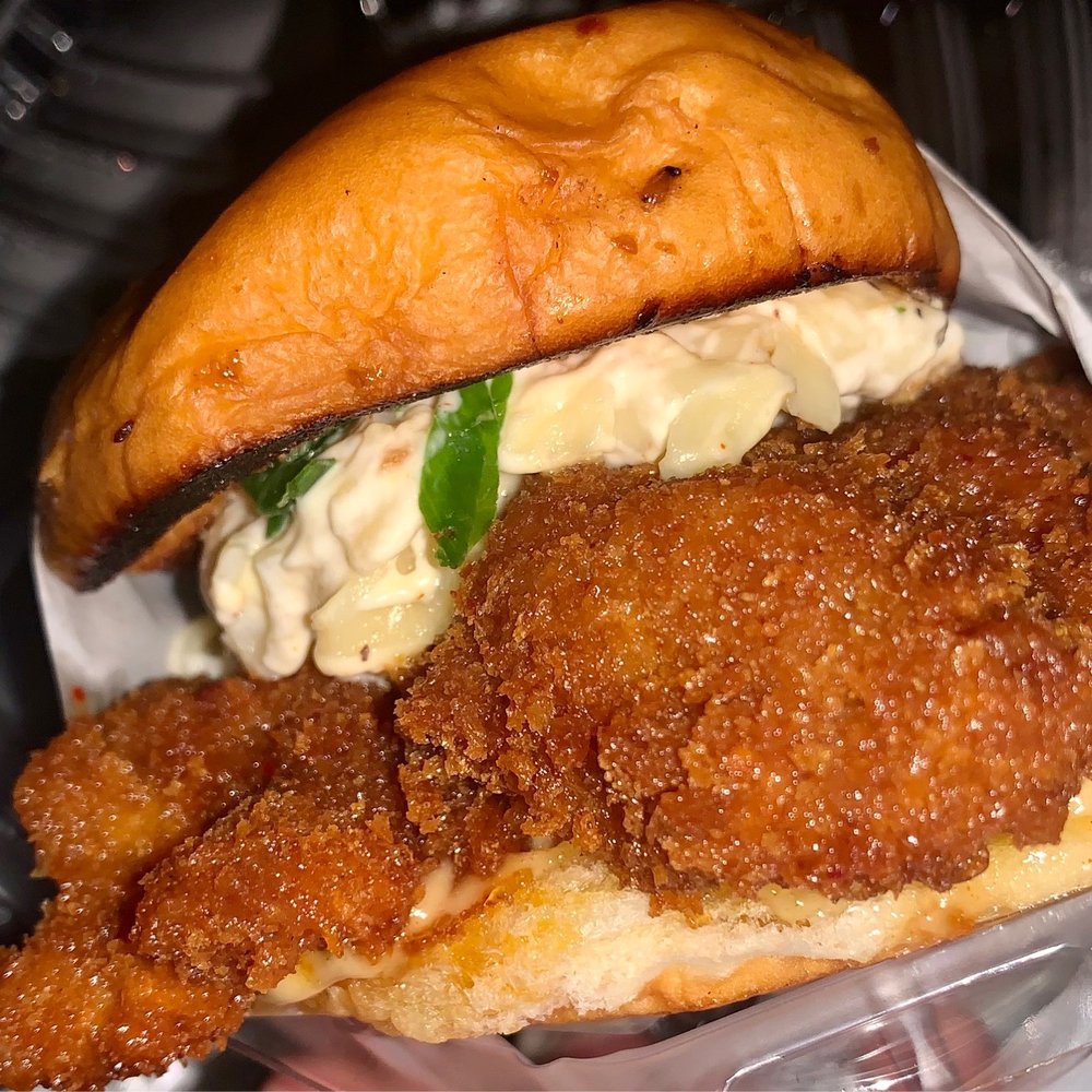Shootz - Hot Kimchi Butter Katsu Chicken Sandwich - Hawaiian Near Me - Stanton, California Shootz - Hot Kimchi Butter Katsu Chicken Sandwich - Hawaiian Near Me - Stanton, California