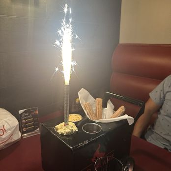 Red Flame Steak & Grill - Churro cart! Served with homemade caramel mousse, chocolate syrup and vanilla ice cream. - Steakhouses Near Me - Katy, Texas Red Flame Steak & Grill - Churro cart! Served with homemade caramel mousse, chocolate syrup and vanilla ice cream. - Steakhouses Near Me - Katy, Texas