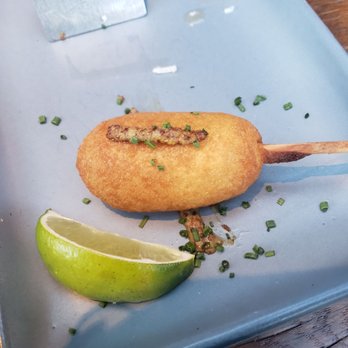 Lincoln Social Rooftop - Lobster corn dog - American Near Me - Columbus, Ohio Lincoln Social Rooftop - Lobster corn dog - American Near Me - Columbus, Ohio