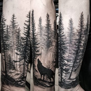 Hidden Gem Tattoo Studio - wolf and forest tattoo - Tattoo Near Me - Edmonton, Alberta Hidden Gem Tattoo Studio - wolf and forest tattoo - Tattoo Near Me - Edmonton, Alberta