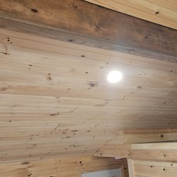 Bouchey Builders - Walls and ceiling are all pine. Kept the original beams in