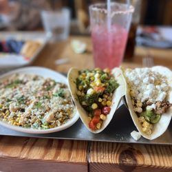 Barra - Street corn off the cob, surf & turf taco, carnitas taco