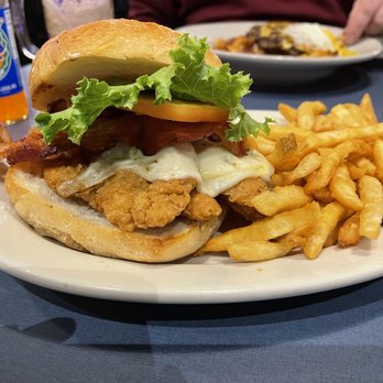 Fitz's SoCo - Chicken Club Sandwich - I asked for it fried & added the lettuce & Tomato. - American Near Me - Sappington, Missouri Fitz's SoCo - Chicken Club Sandwich - I asked for it fried & added the lettuce & Tomato. - American Near Me - Sappington, Missouri