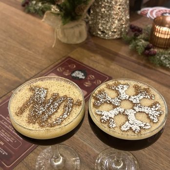 Culinary Dropout - Espress Ho Ho Ho Tini (non-alcoholic on the left) [Bar Blitzen 2025] - New American Near Me - Gilbert, Arizona