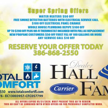 Total Comfort - Supper Spring Offers - Heating & Air Conditioning/HVAC Near Me - Ormond Beach, Florida