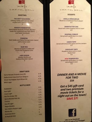 Menu photo 2 Santa Fe Capitol Grill Santa Fe, NM