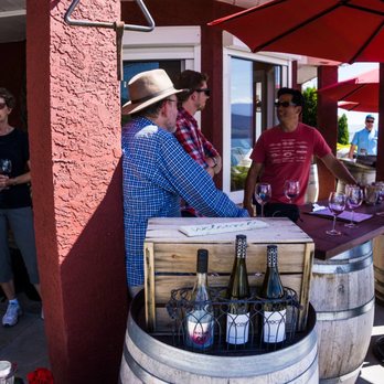 MOCOJO Winery - a group of people at a wine tasting - Wineries Near Me - Naramata, British Columbia MOCOJO Winery - a group of people at a wine tasting - Wineries Near Me - Naramata, British Columbia