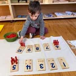 Learning how to match quantities and symbols in math.